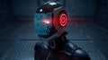 Futuristic robot with glowing binary code display Royalty Free Stock Photo