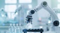 High-tech robotic arm conducting intricate scientific experiments in a lab environment. Advanced High Precision Robot