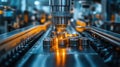 High tech robotic assembly line in advanced manufacturing facility