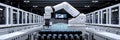 High-tech robotic system in a computerized factory