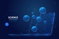 High tech science low poly wireframe banner vector template