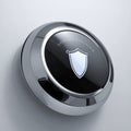 High-Tech Security Activation Button with Shield Icon Royalty Free Stock Photo