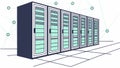 High-Tech Server Farm: Cloud Infrastructure Network, vector design Generative AI Royalty Free Stock Photo