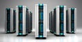 High-tech server racks in a contemporary data center, advanced technology and digital infrastructure for cloud computing and data