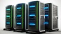 High-tech server racks in a contemporary data center, advanced technology and digital infrastructure for cloud computing and data