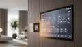 Smart Home Control Panel and Intercom System in Modern Interior Royalty Free Stock Photo