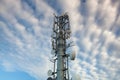 High-Tech Sophisticated Electronic Communications Tower at sunse Royalty Free Stock Photo