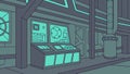 High-Tech Spaceship Command Center, vector design Generative AI Royalty Free Stock Photo
