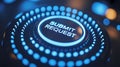 High-Tech Submit Request Button with Intricate Blue Light Design and Circular Elements Royalty Free Stock Photo