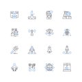 High-Tech Systems line icons collection. Robotics, Automation, Artificial intelligence, Machine learning, Data analytics Royalty Free Stock Photo