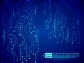 Blue circuit board vector illustration. Royalty Free Stock Photo