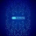 Blue circuit board vector illustration. Royalty Free Stock Photo