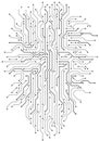 High-tech technology background texture. Circuit board vector illustration Royalty Free Stock Photo