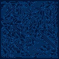 High-tech Circuit board vector illustration. Royalty Free Stock Photo