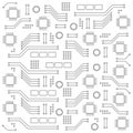 High-tech technology background texture in gray. Abstract technology circuit board, Vector background. Royalty Free Stock Photo