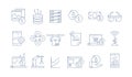 High tech technology icon. Modern business software headset advanced engineering augmented reality vector thin outline