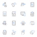 High-tech tool line icons collection. Innovation, Futuristic, Robotics, Artificial intelligence, Automation