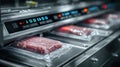 High-Tech Vacuum Sealing Machine in Meat Packaging Facility Royalty Free Stock Photo