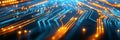 A high-tech visualization of a digital network with glowing data streams, representing advanced cybersecurity