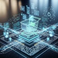 Digital E-commerce and Futuristic Shopping Tech Royalty Free Stock Photo