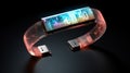 High tech wrist band phone concept with holographic projected screen