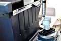 High technology and accuracy of vision measuring system for quality control in industrial work. Royalty Free Stock Photo