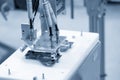 The high technology electronic industrial by robotic arm with mother board