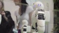 High Technology Future and Science Concept. Smart Humanoid Robots Dancing. Dancing robots. Future technology concept