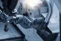 The high technology material handling process by automatic robotic system in turning process