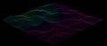 High technology, science data grid. Colorful digital terrain visualization, concept. Digital 3D render
