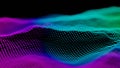 High technology, science data grid. Colorful digital terrain visualization, concept. Digital 3D render