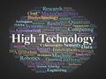 High Technology Word Cloud. Core Concepts on Advanced Innovation and Cutting Edge Systems Royalty Free Stock Photo