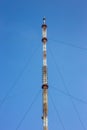 High telecommunications tower with antennas Royalty Free Stock Photo