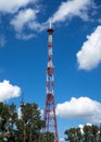 High television tower on the background Royalty Free Stock Photo