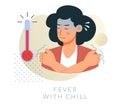 High Temperature Fever with Chills - Icon Royalty Free Stock Photo