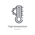 high temperature outline icon. isolated line vector illustration from general collection. editable thin stroke high temperature