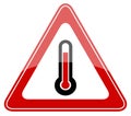 High temperature warning sign Royalty Free Stock Photo