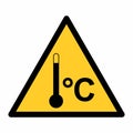 High temperature warning sign Royalty Free Stock Photo