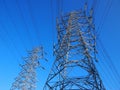 High-tension line and Transformer Royalty Free Stock Photo