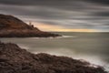 High tide at Mumbles Lighthouse Swansea Royalty Free Stock Photo