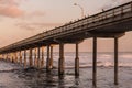 High Tide at Ocean Beach Fishing Pier Royalty Free Stock Photo