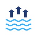 High Tide Silhouette Icon. Waves on the Sea or Ocean Color Icon. Vector Isolated Illustration Royalty Free Stock Photo