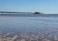 High tide at Southport pier in England Royalty Free Stock Photo