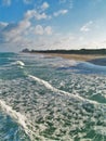 High Tide and Turquoise Green Water at Juno Beach