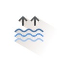 High tides. Waves on the sea. Isolated color icon. Weather vector illustration