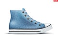 High Top Canvas Denim Sneaker Mockup Royalty Free Stock Photo