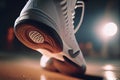 High-top classic white leather basketball shoe sneaker Royalty Free Stock Photo