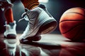 High-top classic white leather basketball shoe sneaker Royalty Free Stock Photo