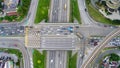 High traffic on multi layered highway intersection in Subang Jaya, Kuala Lumpur.