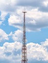 High Transmission telecommunication service tower against the sky